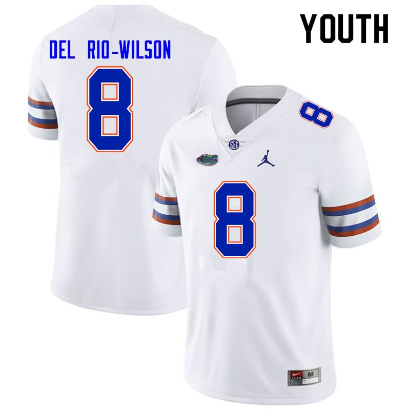 NCAA Florida Gators Carlos Del Rio-Wilson Youth #8 Nike White Stitched Authentic College Football Jersey KBF4364PD